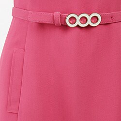 Ellen Tracy Women's Pink Belted Crepe Dress