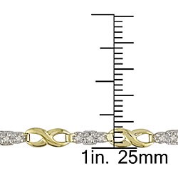 10k Gold 1/4ct TDW Diamond Fancy Link Bracelet