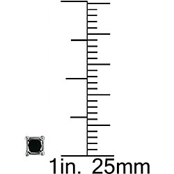 14k Gold 1/4ct TDW Black Diamond Earrings  (Set of 4)