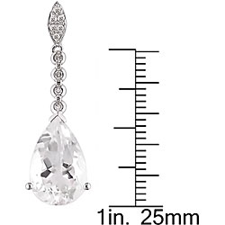 14k Gold 1/6ct TDW Diamond/ White Topaz Earrings