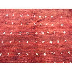Persian Gabbeh Red Rug (6 x 7'8) 