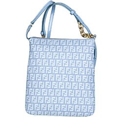 Fendi 'Zucchino' Small Blue Messenger Bag