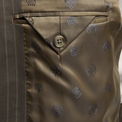 Sean John Men's Taupe Stripe Wool 3-button Suit