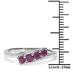 Sterling Silver Ruby Bypass-style Ring (Size 7)