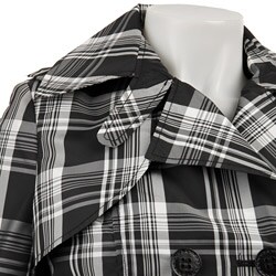 Coffee Shop Women's Buffalo Plaid Trench Coat