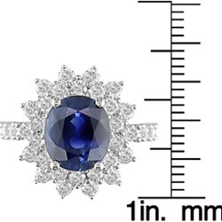 18k Gold 2 1/10ct TDW Diamond and Sapphire Ring (G-H-I, I1)
