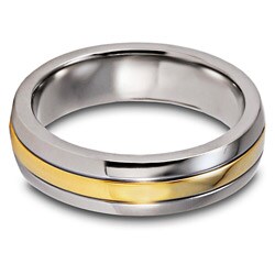 Titanium Two-tone Men's Grooved Band