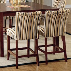 Parson Striped Upholstered Pub Stool (Set of 2)
