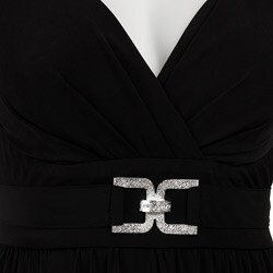 FINAL SALE Connected Apparel Women's Black V-neck Dress
