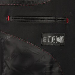 Eddie Domani Men's Black 3-button Suit