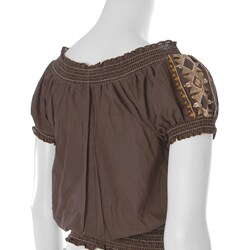 Cute Options Junior's Smocked Peasant Top with Embroidery