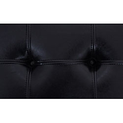 Black Leather X Ottoman