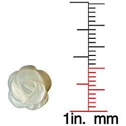 10k Yellow Gold Mother of Pearl Flower Stud Earrings