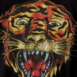 Ed Hardy Men's 'Open-mouthed Tiger' Rhinestone Polo Shirt