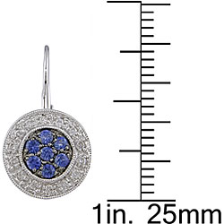 14k Gold Blue Sapphire and 1/5ct TDW Diamond Earrings