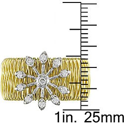 18k Gold 1/5ct TDW Adjustable Snowflake Ring