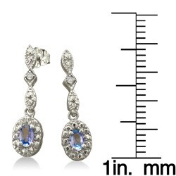 10k White Gold Tanzanite and Diamond Earrings