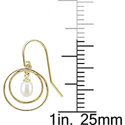 14k Yellow Gold FW Rice Pearl Hook Earrings (5-5.5mm)