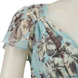 Sunhee Women's Printed Chiffon Floz Hem Dress