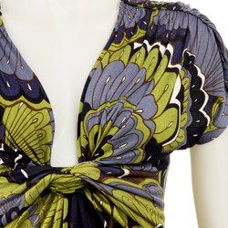 Renee C. Women's Butterfly Print Knot-front Dress