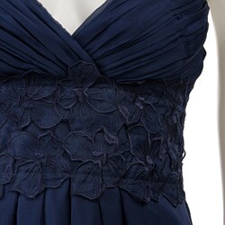 Jessica Simpson Embroidered Tie-back Party Dress