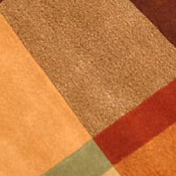 Handmade Rodeo Drive Modern Deco Rust/ Multi N.Z. Wool Rug (8' Round)