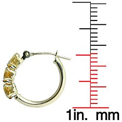 10k Gold Citrine Heart-shape Hoop Earrings