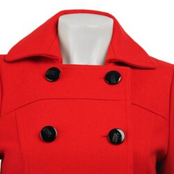 Miss Sixty Women's Double-breasted Pleated Bottom Wool Coat