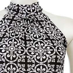 Nicewear Women's Black and White High-neck Dress
