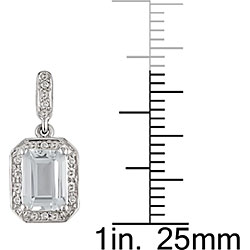 10k White Gold White Topaz and Diamond Earrings