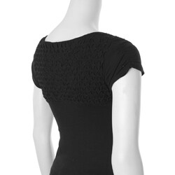 Adriana Junior's Bead Accent Cap-sleeve Top