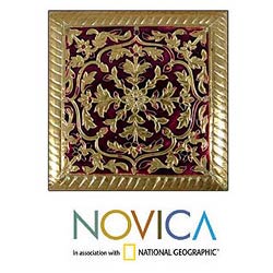 Set of Six Meenakari 'Royal Wine' Coasters (India)