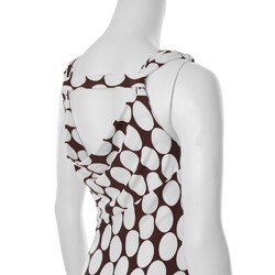 Adi Designs Women's Brown/ White High-waist Maxi Dress