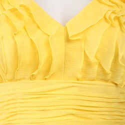 Tahari ASL Women's Yellow Chiffon Dress
