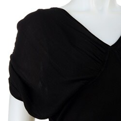 Shu Shu Women's V-neck Bubble Sleeve Sweater