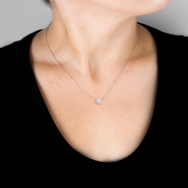 14k White Gold 1/3ct TDW Round Diamond Necklace (H-I, I1-I2)
