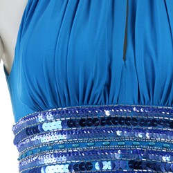 JS Boutique Women's Beaded Waist Halter Dress