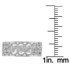 10k White Gold Filigree 1/10ct TDW Diamond Ring
