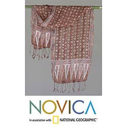 Silk 'Love Awakens' Batik Scarf (Indonesia)