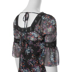 Belle du Jour Junior's Lace Trim Pattern Dress