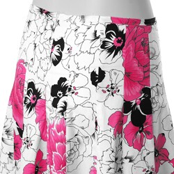 Adi Designs Pink Junior's Floral Print Paneled Full Skirt