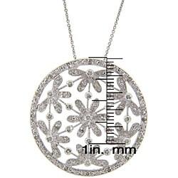 Sterling Silver 1/2ct TDW Diamond Flower Necklace (J-K, I3)