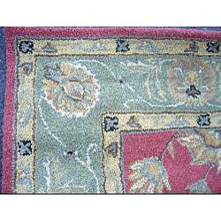 Indo Red/ Green Wool Rug (2'1 x 3'1)
