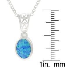 Sterling Silver with Faux Blue Opal Necklace