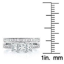 14k Gold 7/8ct TDW Princess Diamond Bridal Ring Set (H-I, I1-I2)