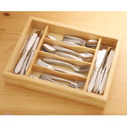 Gorham Squire 65-piece Fluted Flatware Set and Wood Caddy