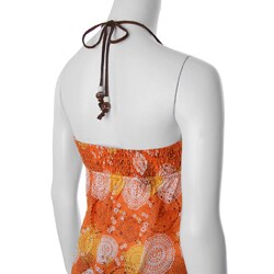 Self Esteem Junior's Orange Empire Waist Halter Tunic