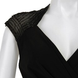 Scarlett Nite Women's Beaded-sleeve Matte Jersey Dress