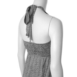 Cherish Brand Junior's V-neck Empire Waist Halter Dress