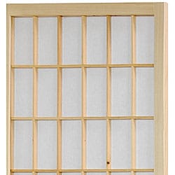 Wood and Rice Paper 5 foot 6 panel Windowpane Room Divider (China